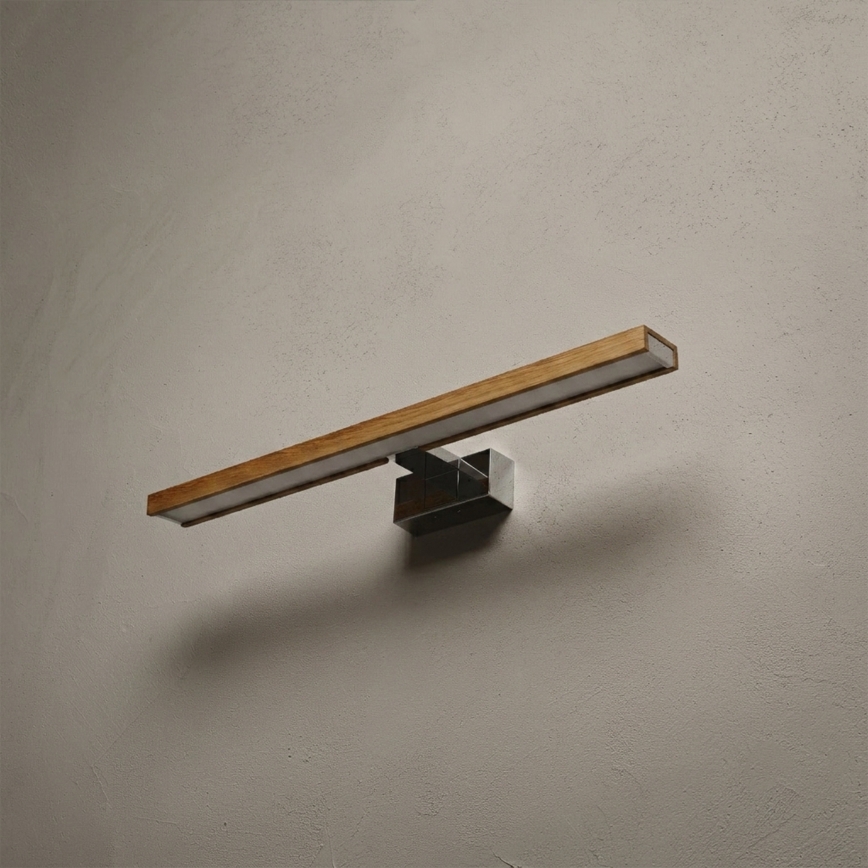 BRILAGI - LED vannas istabas spoguļa apgaismojums 3 vienā WOODY MIRROR LED/12W/230V 60 cm IP44 spīdīgs hroms/ozols