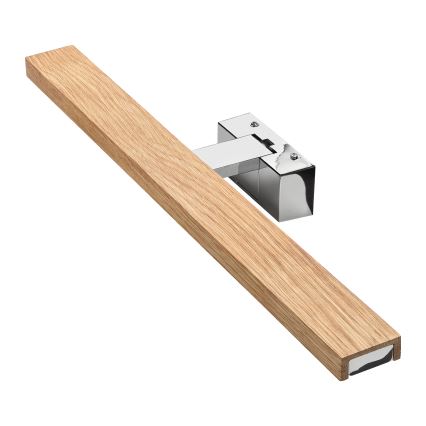 BRILAGI - LED vannas istabas spoguļa apgaismojums 3 vienā WOODY MIRROR LED/12W/230V 60 cm IP44 spīdīgs hroms/ozols