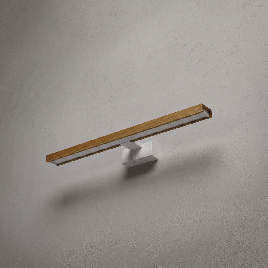 Brilagi - LED vannas istabas spoguļa apgaismojums 3-vienā WOODY MIRROR LED/12W/230V 60 cm IP44 balta/ozols