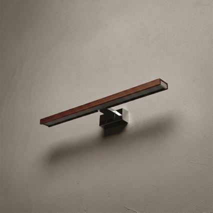 BRILAGI - LED vannas istabas spoguļa apgaismojums 3 vienā WOODY MIRROR LED/12W/230V 60 cm IP44 spīdīgs hroms/ķiršu ozols