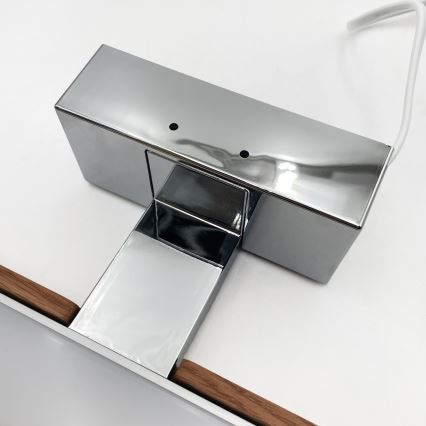 BRILAGI - LED vannas istabas spoguļa apgaismojums 3 vienā WOODY MIRROR LED/12W/230V 60 cm IP44 spīdīgs hroms/ķiršu ozols