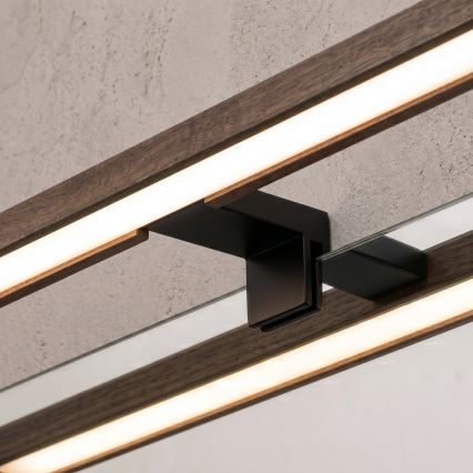 BRILAGI - LED vannas istabas spoguļa apgaismojums 3 vienā WOODY MIRROR LED/12W/230V IP44 melna/ozols valrieksts