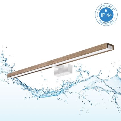 BRILAGI - LED vannas istabas spoguļa apgaismojums 3 vienā WOODY MIRROR LED/15W/230V 80 cm IP44 balta/ozols-valrieksts