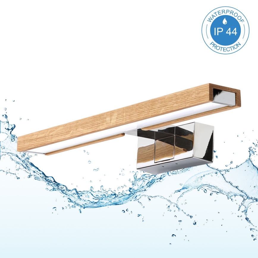 BRILAGI - LED vannas istabas spoguļa apgaismojums 3 vienā WOODY MIRROR LED/8W/230V 40 cm IP44 spīdīgs hroms/ozols