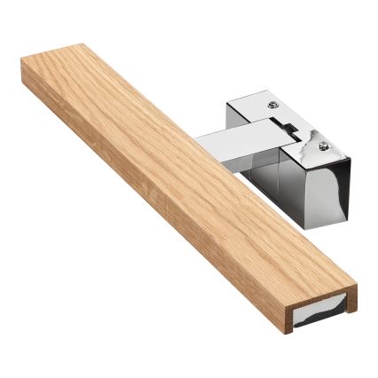 BRILAGI - LED vannas istabas spoguļa apgaismojums 3 vienā WOODY MIRROR LED/8W/230V 40 cm IP44 spīdīgs hroms/ozols