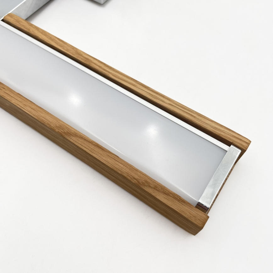 BRILAGI - LED vannas istabas spoguļa apgaismojums 3 vienā WOODY MIRROR LED/8W/230V 40 cm IP44 spīdīgs hroms/ozols