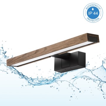 Brilagi - LED vannas istabas spoguļa apgaismojums 3 vienā WOODY MIRROR LED/8W/230V 40 cm IP44 melns/ozols/valrieksts