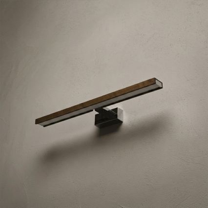 BRILAGI - LED vannas istabas spoguļa apgaismojums 3‑1 WOODY MIRROR LED/12W/230V 60 cm IP44 spīdīgs hroms/ozols‑valrieksts