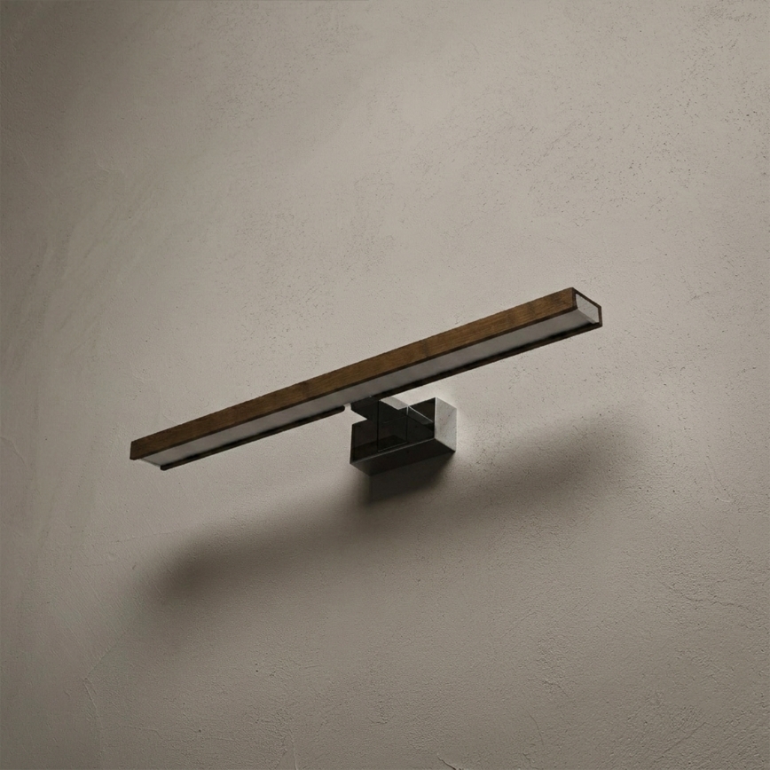 BRILAGI - LED vannas istabas spoguļa apgaismojums 3‑1 WOODY MIRROR LED/12W/230V 60 cm IP44 spīdīgs hroms/ozols‑valrieksts