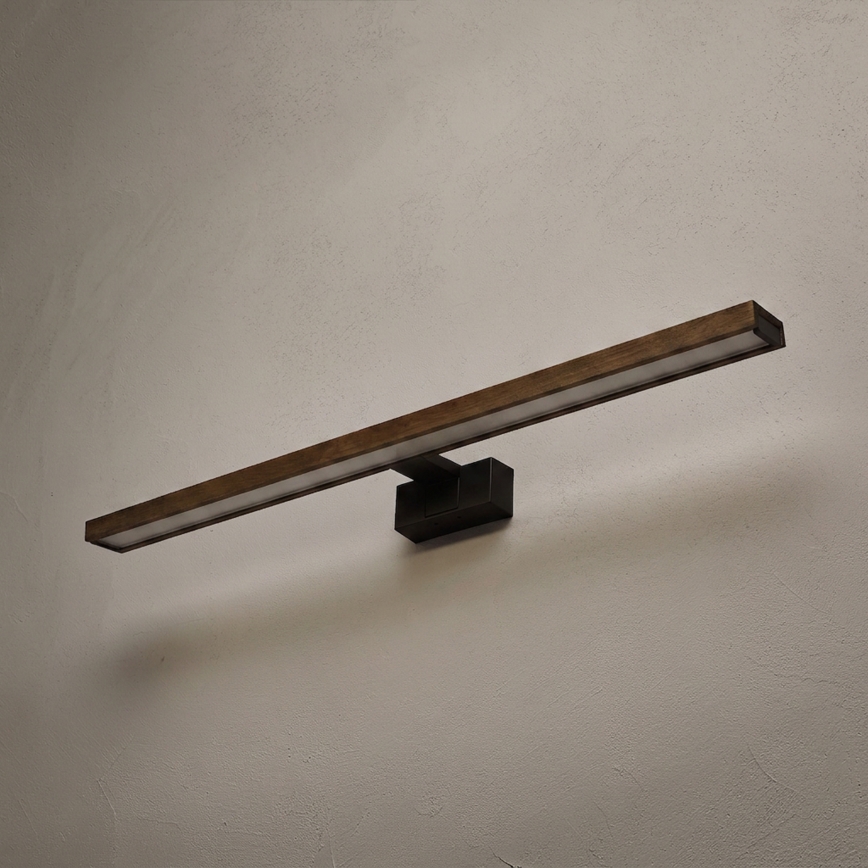 BRILAGI - LED vannas istabas spoguļa apgaismojums 3in1 WOODY MIRROR LED/15W/230V 80 cm IP44 melns/ozols valrieksts