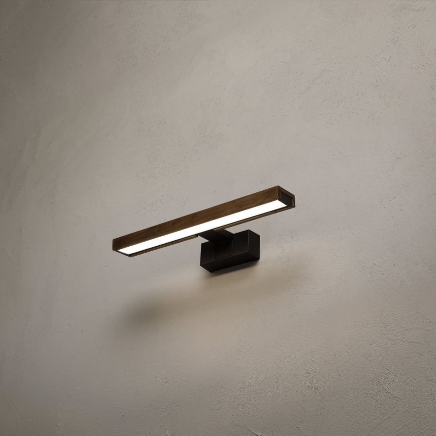 BRILAGI - LED vannas istabas spoguļa apgaismojums 3 vienā WOODY MIRROR LED/8W/230V 40 cm IP44 melns/ozols/valrieksts