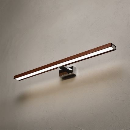 BRILAGI - LED vannas istabas spoguļa apgaismojums 3 vienā WOODY MIRROR LED/15W/230V 80 cm IP44 spīdīgs hroms/ozols ķirsis