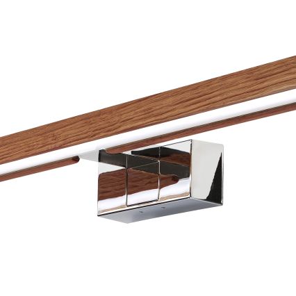 BRILAGI - LED vannas istabas spoguļa apgaismojums 3 vienā WOODY MIRROR LED/15W/230V 80 cm IP44 spīdīgs hroms/ozols ķirsis