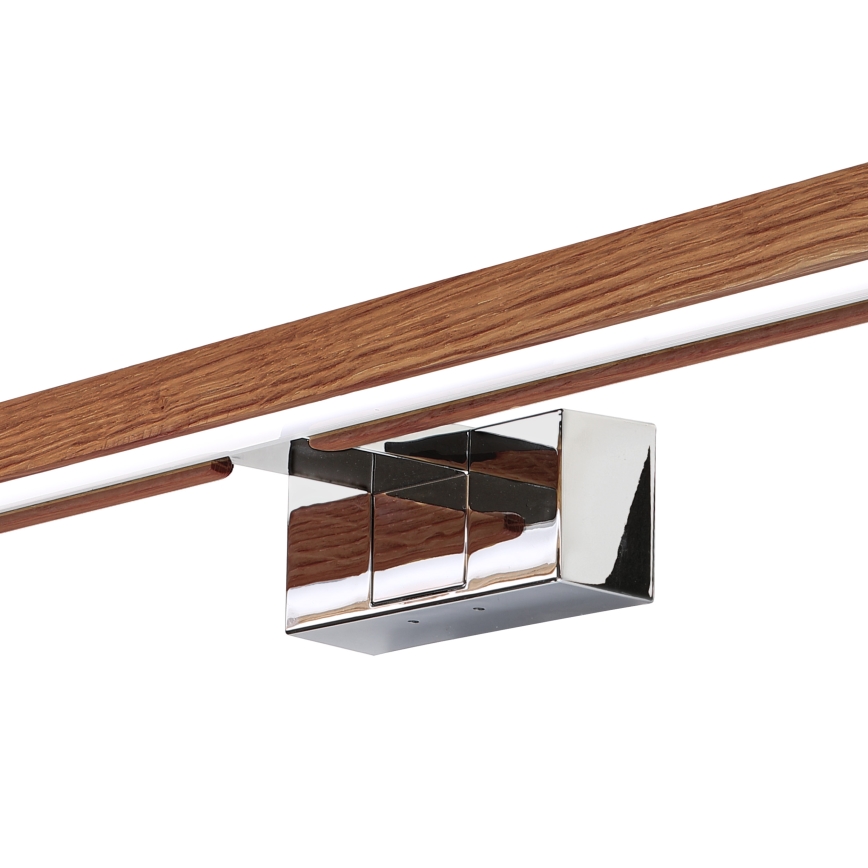 BRILAGI - LED vannas istabas spoguļa apgaismojums 3 vienā WOODY MIRROR LED/15W/230V 80 cm IP44 spīdīgs hroms/ozols ķirsis