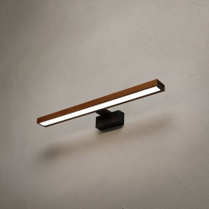 BRILAGI - LED vannas istabas spoguļa apgaismojums 3 vienā WOODY MIRROR LED/12W/230V 60 cm IP44 melna/ozols ķirsis