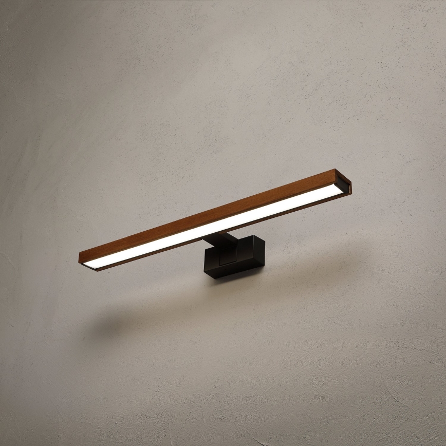 BRILAGI - LED vannas istabas spoguļa apgaismojums 3 vienā WOODY MIRROR LED/12W/230V 60 cm IP44 melna/ozols ķirsis