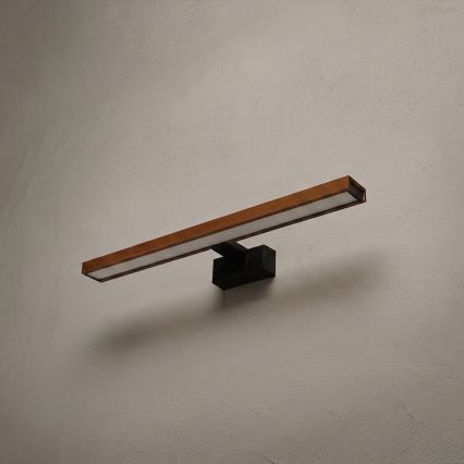 BRILAGI - LED vannas istabas spoguļa apgaismojums 3 vienā WOODY MIRROR LED/12W/230V 60 cm IP44 melna/ozols ķirsis