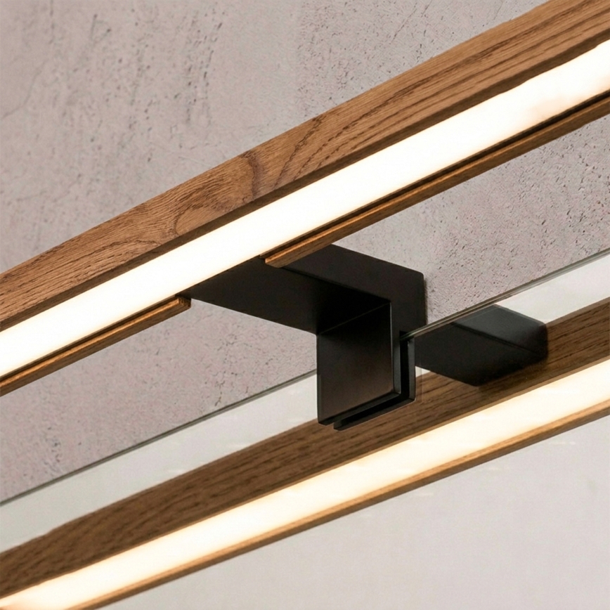 BRILAGI - LED vannas istabas spoguļa apgaismojums 3v1 WOODY MIRROR LED/15W/230V 80 cm IP44 melns/ozols ķirsis