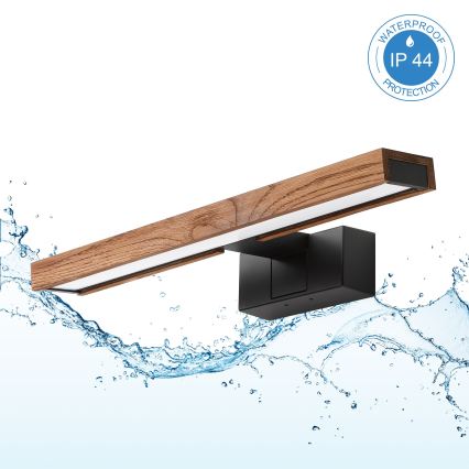 BRILAGI - LED vannas istabas spoguļa apgaismojums 3 vienā WOODY MIRROR LED/8W/230V 40 cm IP44 melns/ozols