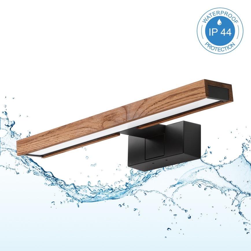 BRILAGI - LED vannas istabas spoguļa apgaismojums 3 vienā WOODY MIRROR LED/8W/230V 40 cm IP44 melns/ozols