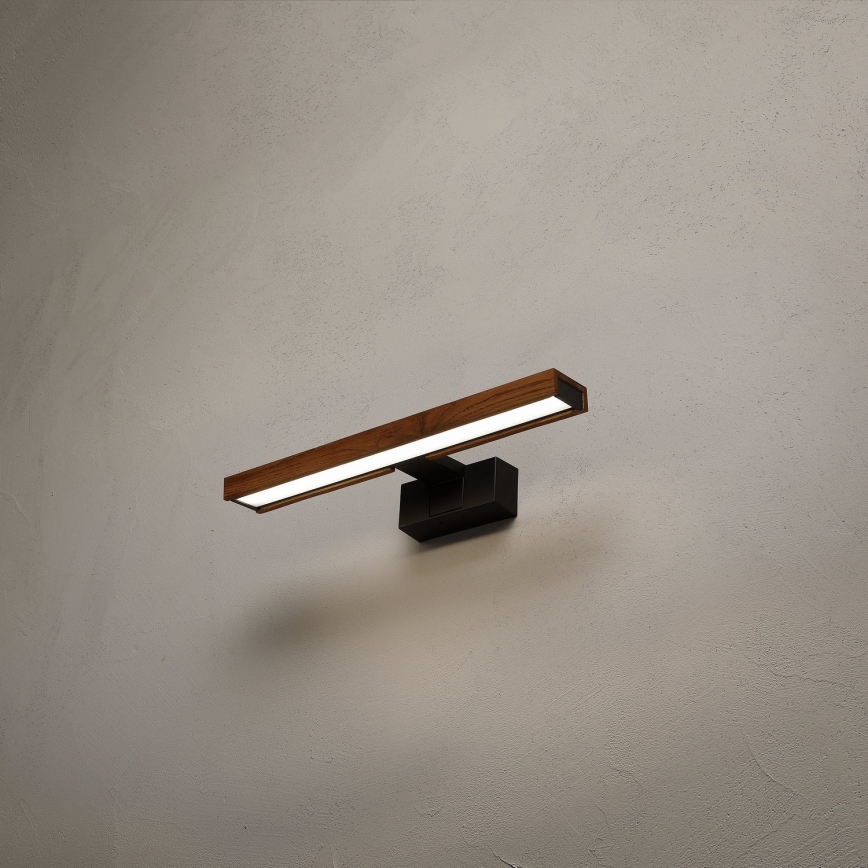 BRILAGI - LED vannas istabas spoguļa apgaismojums 3 vienā WOODY MIRROR LED/8W/230V 40 cm IP44 melns/ozols