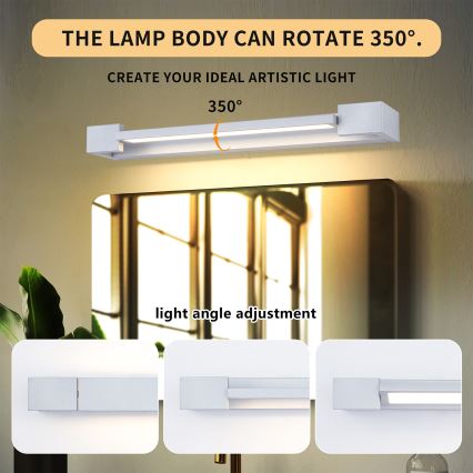 Brilagi - LED vannas istabas spoguļa apgaismojums AQUA LINE LED/12W/230V 45 cm IP44 balts CRI 90