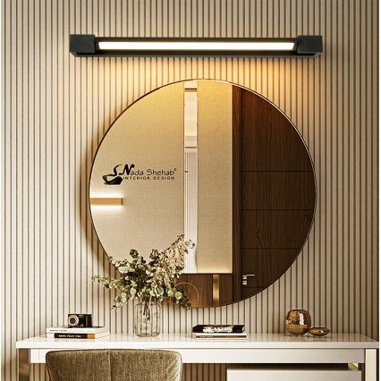 Brilagi - LED spoguļa apgaismojums vannas istabai AQUA LINE LED/18W/230V 60 cm IP44 melns CRI 90