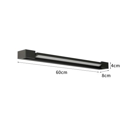 Brilagi - LED vannas istabas spoguļa apgaismojums AQUA LINE LED/18W/230V 60 cm IP44 melns