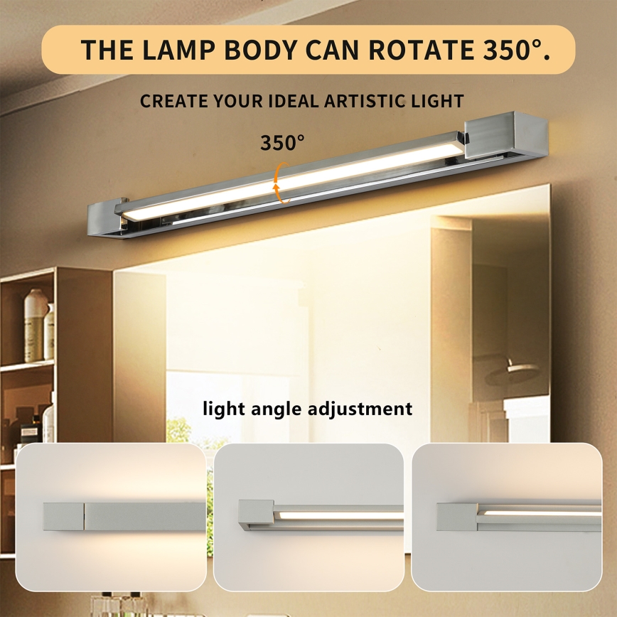 Brilagi - LED vannas istabas spoguļa apgaismojums AQUA LINE LED/18W/230V 60 cm IP44 spīdīgs hroms CRI 90
