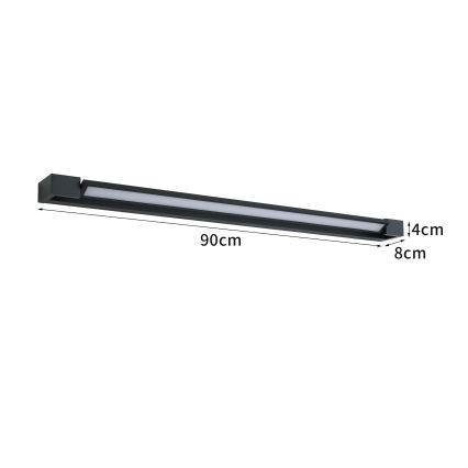 Brilagi - LED vannas istabas spoguļa apgaismojums AQUA LINE LED/24W/230V 90 cm IP44 melns