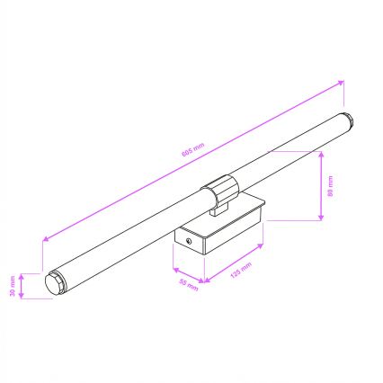 Brilagi - LED vannas istabas spoguļa apgaismojums DIANA LED/10W/230V 60 cm IP44 spīdīgs hroms