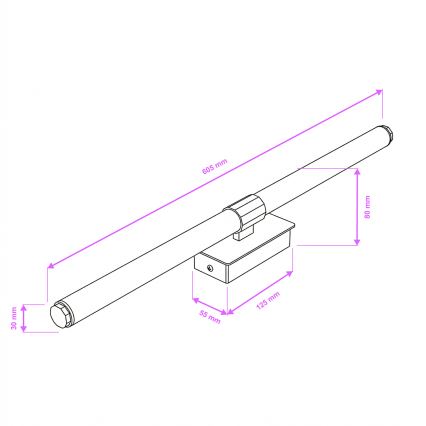 Brilagi - LED spoguļa apgaismojums DIANA LED/10W/230V 60 cm IP44 melns