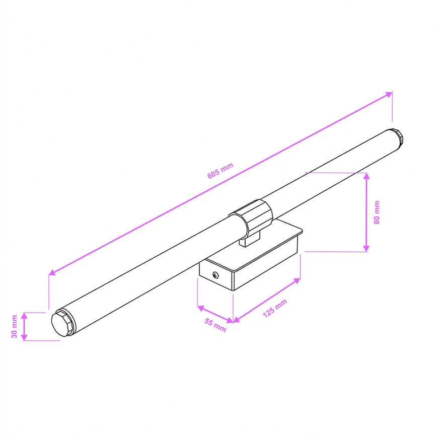 Brilagi - LED spoguļa apgaismojums DIANA LED/10W/230V 60 cm IP44 melns