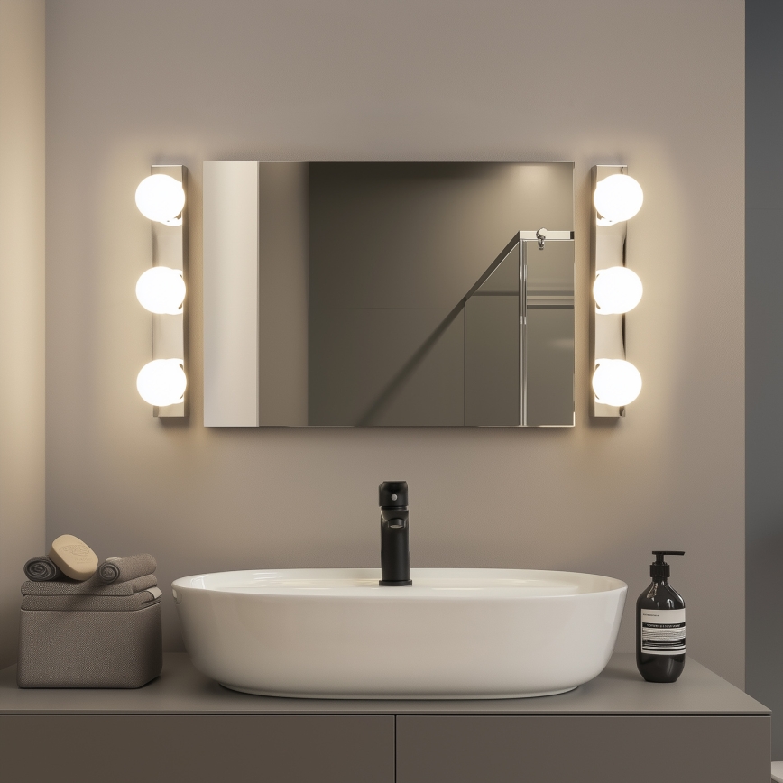 Brilagi - LED vannas istabas spoguļa apgaismojums HOLLYWOOD 3xLED/3W/230V 39 cm IP44 spīdīgs hroms