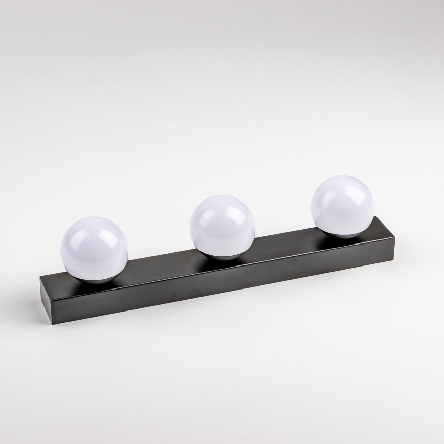 Brilagi - LED vannas istabas spoguļa apgaismojums HOLLYWOOD 3xLED/3W/230V 39 cm IP44 melns