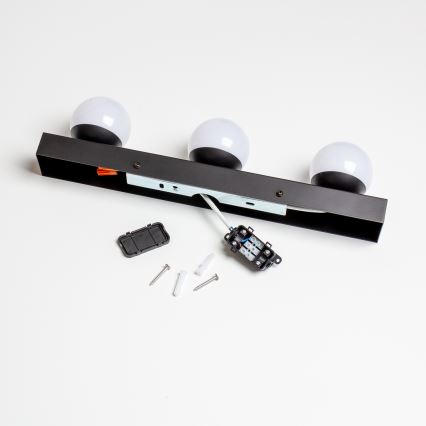 Brilagi - LED vannas istabas spoguļa apgaismojums HOLLYWOOD 3xLED/3W/230V 39 cm IP44 melns