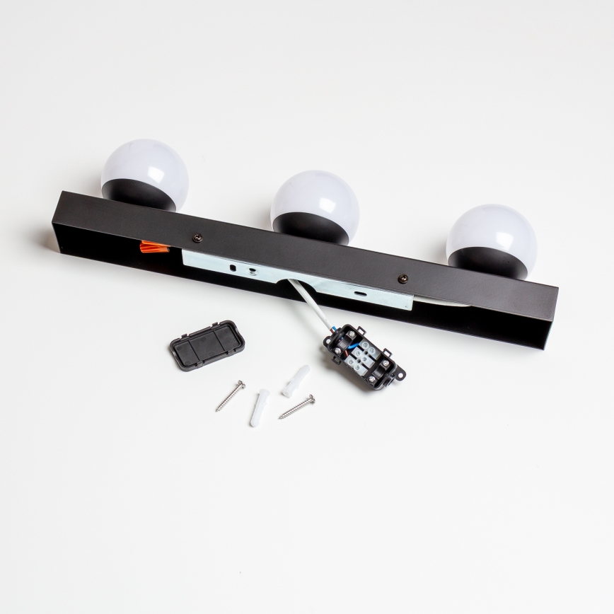 Brilagi - LED vannas istabas spoguļa apgaismojums HOLLYWOOD 3xLED/3W/230V 39 cm IP44 melns