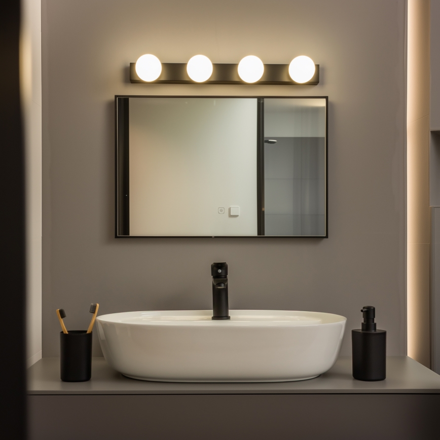 Brilagi - LED vannas istabas spoguļa apgaismojums HOLLYWOOD 4xLED/3W/230V 53 cm IP44 melns