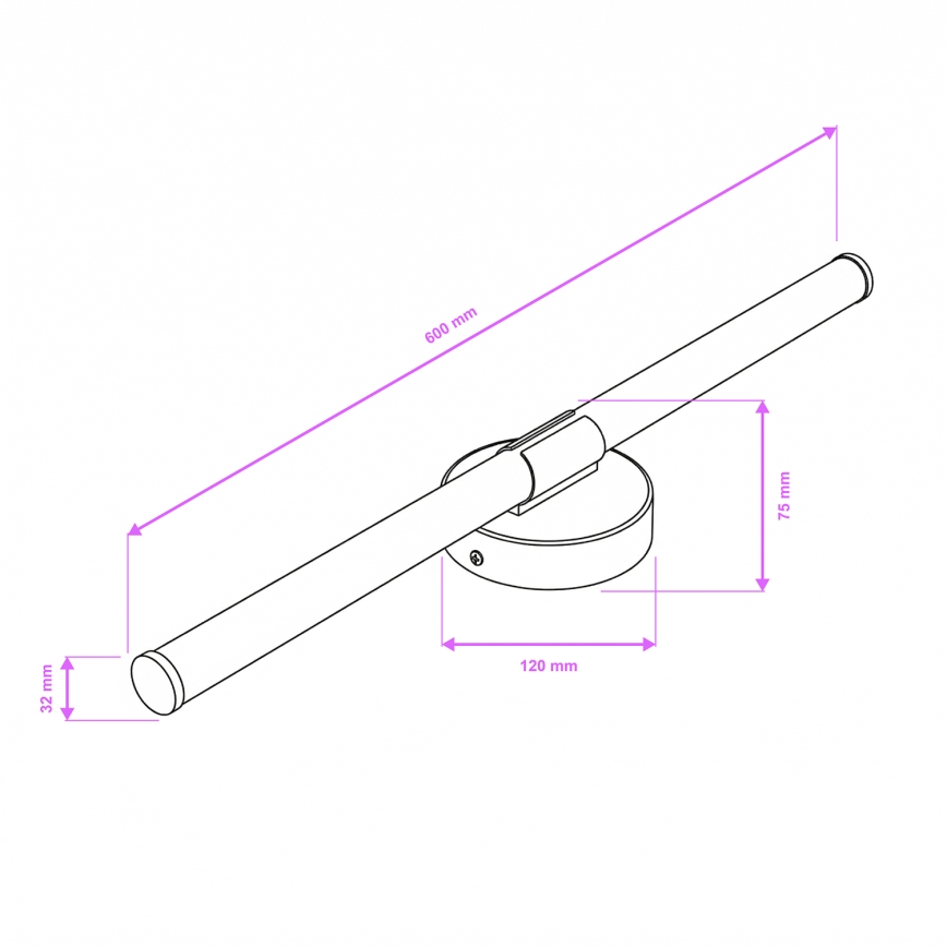 Brilagi - LED vannas istabas spoguļa apgaismojums LARA LED/10W/230V 60 cm IP44 spīdīgs hroms