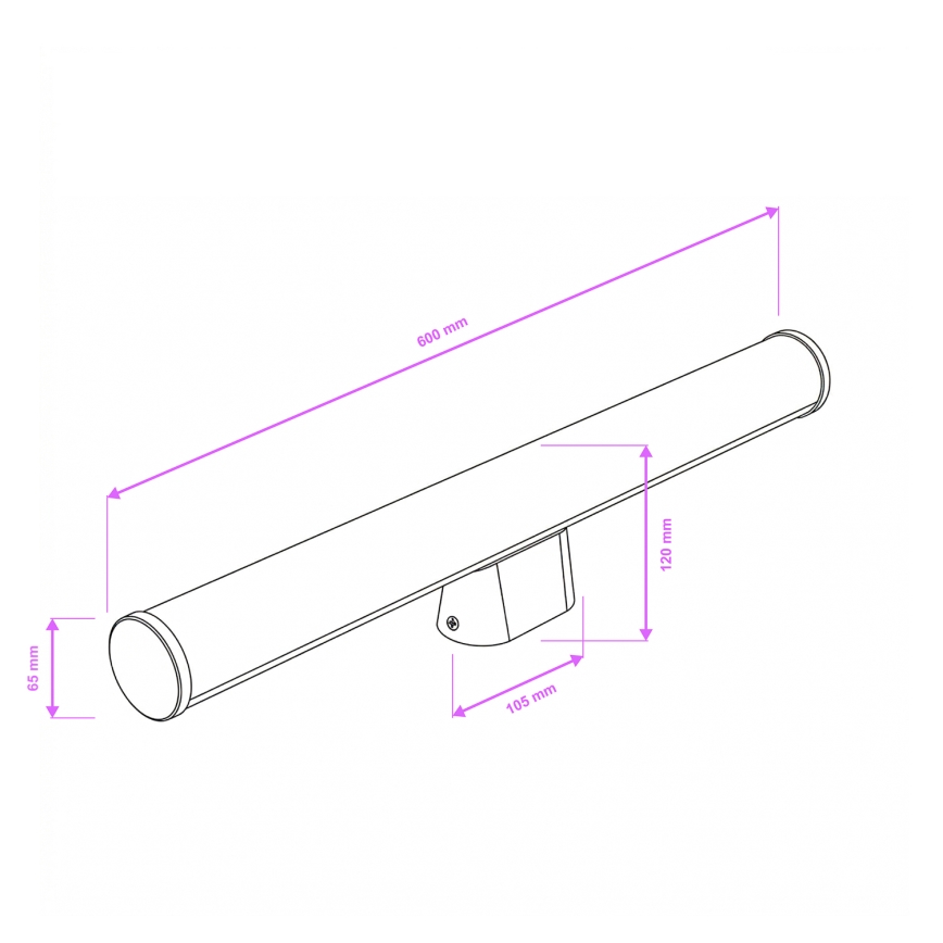 Brilagi - LED spoguļa apgaismojums vannas istabai TUBE LED/15W/230V 3000/4000/6500K IP44 spīdīgs hroms