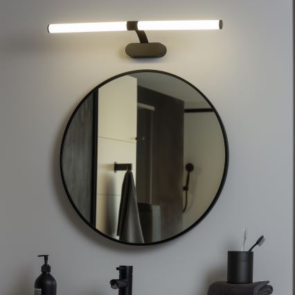 Brilagi - LED vannas istabas spoguļa apgaismojums 2 vienā TUBEO LED/8W/230V 60 cm IP44 melns