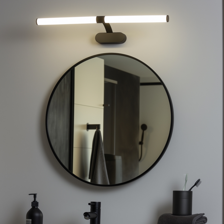 Brilagi - LED vannas istabas spoguļa apgaismojums 2 vienā TUBEO LED/8W/230V 60 cm IP44 melns