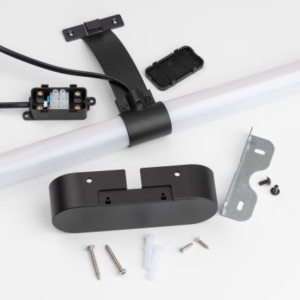 Brilagi - LED vannas istabas spoguļa apgaismojums 2 vienā TUBEO LED/8W/230V 60 cm IP44 melns
