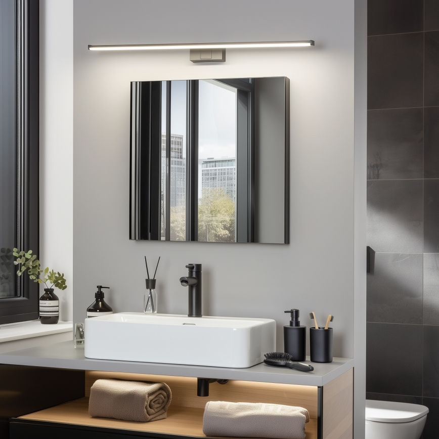 Brilagi - LED vannas istabas spoguļa apgaismojums 3 vienā VESTRA LED/15W/230V 80 cm IP44 melns