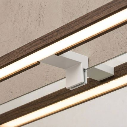 Brilagi - LED vannas istabas spoguļa apgaismojums WOODY MIRROR 3v1 LED/12W/230V 60 cm IP44 balts/ozols rieksts