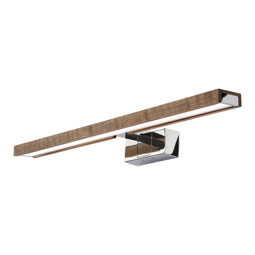 Brilagi - Vannas istabas spoguļa LED apgaismojums WOODY MIRROR 3 vienā LED/12W/230V 60 cm IP44 spīdīgs hroms/ozols valrieksts