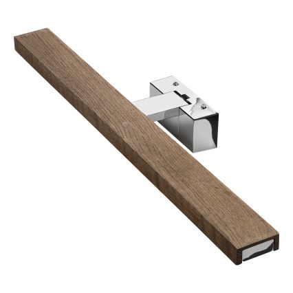 Brilagi - Vannas istabas spoguļa LED apgaismojums WOODY MIRROR 3 vienā LED/12W/230V 60 cm IP44 spīdīgs hroms/ozols valrieksts