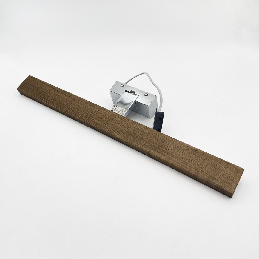 Brilagi - Vannas istabas spoguļa LED apgaismojums WOODY MIRROR 3 vienā LED/12W/230V 60 cm IP44 spīdīgs hroms/ozols valrieksts