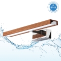 Brilagi - LED vannas istabas spoguļa apgaismojums WOODY MIRROR 3 vienā LED/8W/230V 40 cm IP44 spīdīgs hroms/ķiršu ozols