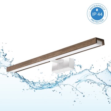 Brilagi - LED vannas istabas spoguļa apgaismojums WOODY MIRROR 3v1 LED/12W/230V 60 cm IP44 balts/ozols rieksts